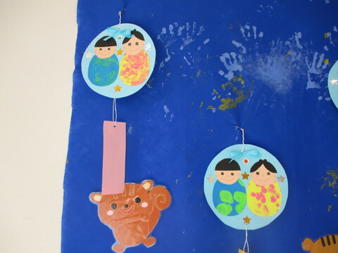 ７月製作 壁掛け七夕飾り 幼児向け- ほいくのおまもり