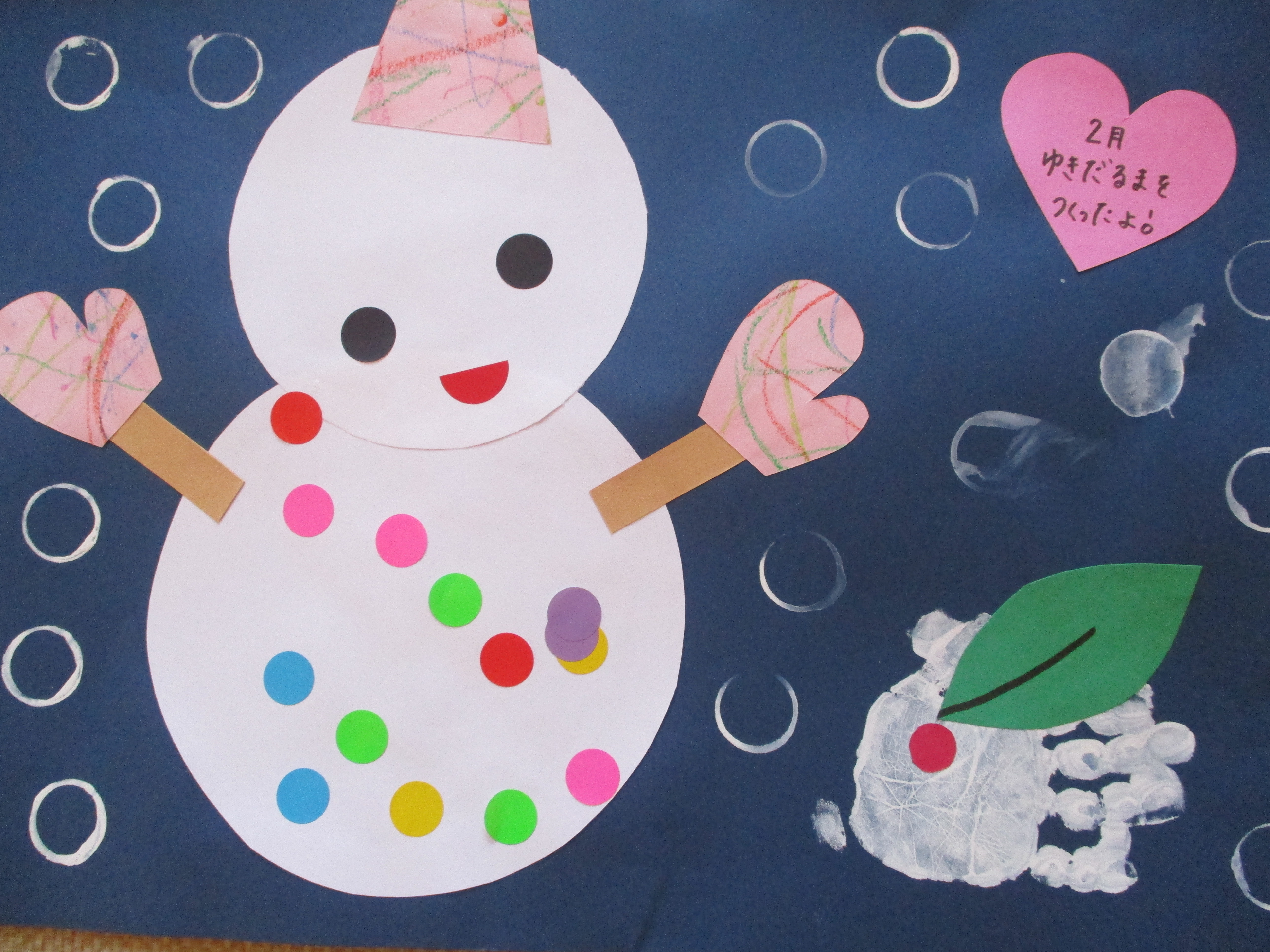 1・2月 雪だるまの制作キット 顔あり保育製作 壁面飾り 切り絵 yururi 通販 15117943Creema クリーマ