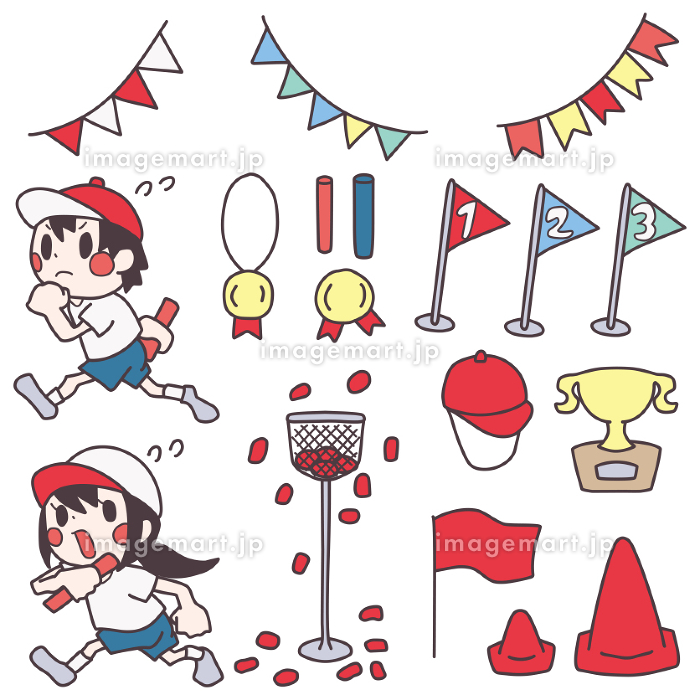 手書き風 かわいい運動会のロゴ 2イラスト - No: 25151570無料イラスト・フリー素材なら「イラストAC」