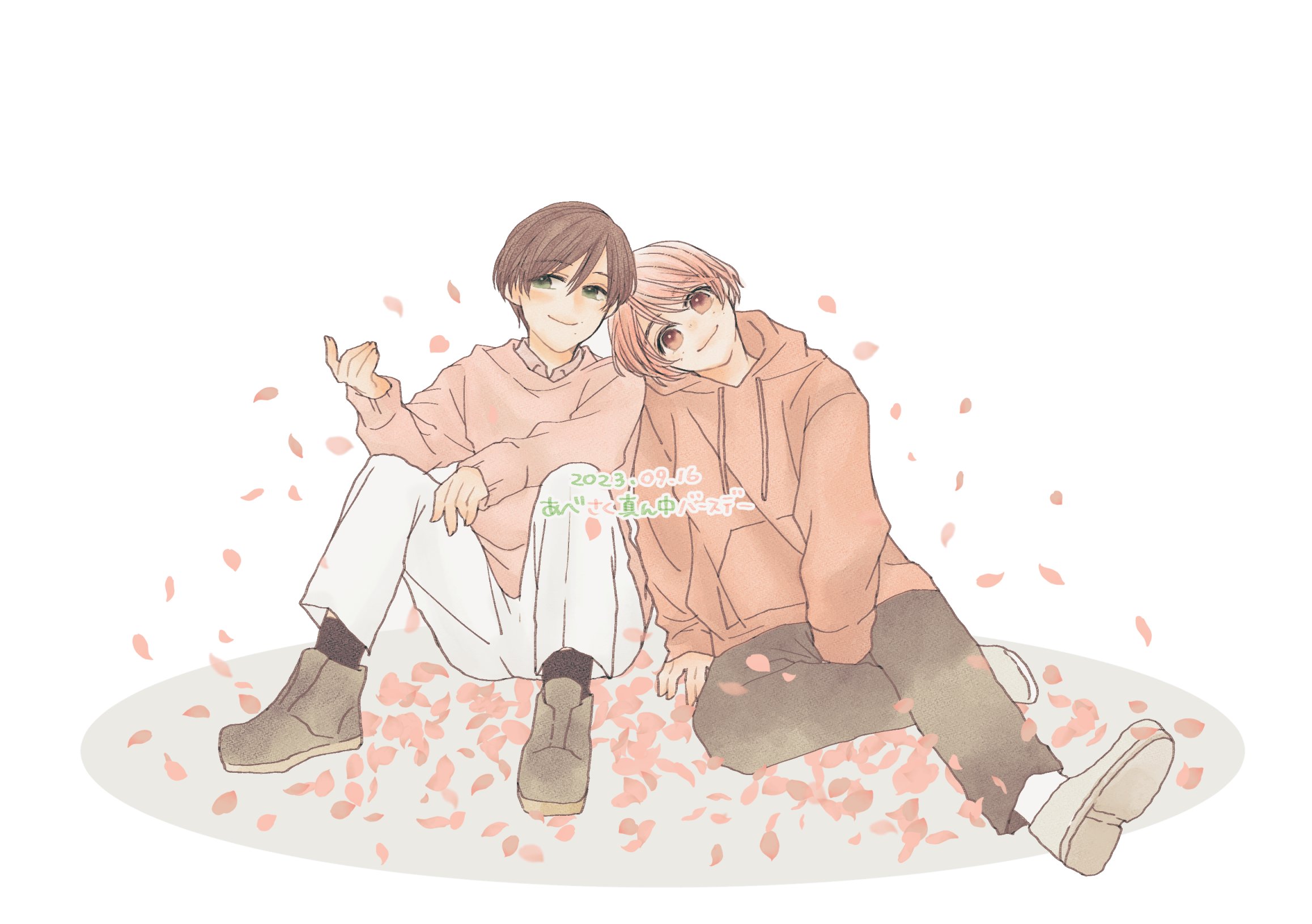 コーヒー豆あべさく真ん中バースデー🎂💚🩷✨ あべちゃんがさっくんのお誕生日にあげてくれた写真🥰 あべさくからは一生マウント取られていたい🫠snowmansnowmanイラスト阿部亮平佐久間大介あべさくあべさく真ん中バースデー2025Instagram