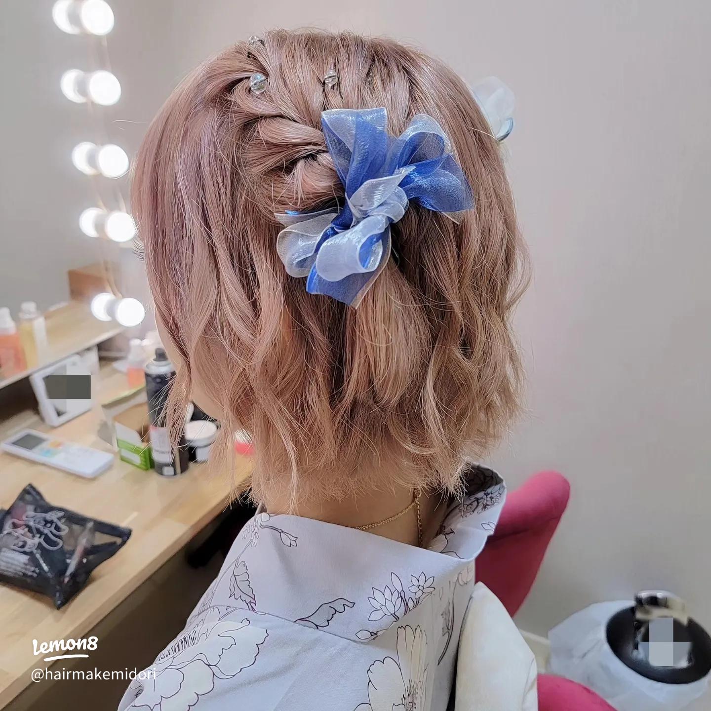 浴衣姿の子供向けヘアアレンジガイド。自宅でできるアレンジ方法のイラスト付きホットペッパービューティーマガジン