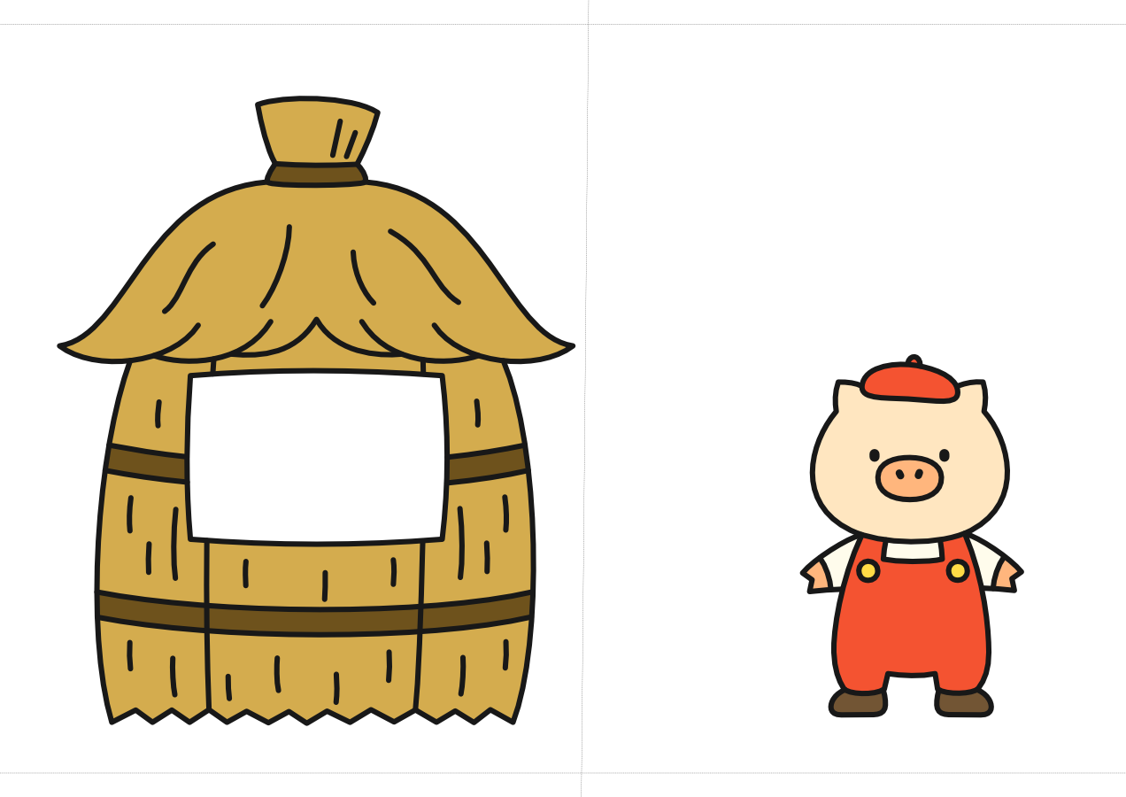 えま先生 現役保育士12年目 イラスト✖️保育ネタ❋３びきのこぶた スケッチブックシアター『３びきのこぶた』のスケッチブックシアターの作り方です〜✂️わたし、仕掛け大好きなので、また一つ仕掛けを組み込みました♡ 仕掛けの部分の作り方分かるかな