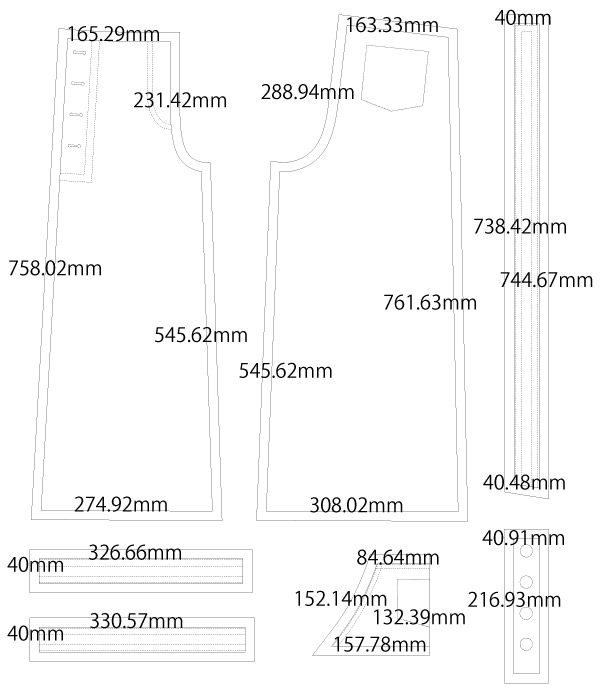 オーバーオールの型紙と作り方～26cmお世話人形サイズのドール服nanokoko pattern