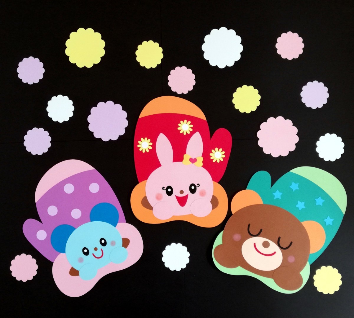 冬 雪 手袋 動物 壁面 壁面飾り 保育園 幼稚園 施設 保育 こども園 12月 - メルカリ