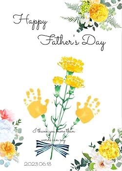 毎年父の日のプレゼントに息子と作ってる手形足形アートも、今年で9回目👣✨成長記録にもなるように、その時息子が好きなものやことをテーマに作っているのですが、今回は手形足形をとってから一緒に何に見えるか考えて作ってみました☺️足形はとーちゃんと一緒に作る