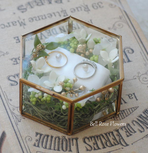 手作りキット登場♡ 手作り リングピロー マライカ ガラスケース 花材 材料