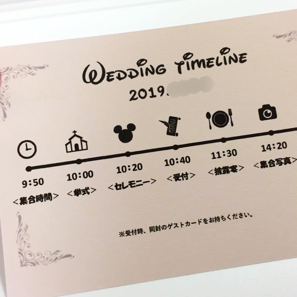 招待状に同封する結婚式当日の流れを伝える「タイムライン」とは