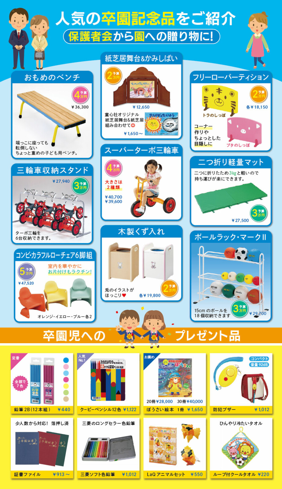 幼稚園・保育園の卒園記念品ほしい!ノベルティ
