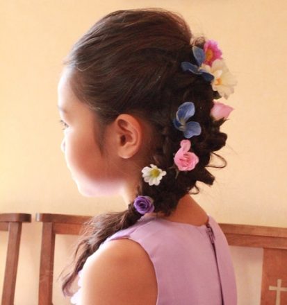 かんたんヘアアレンジ13 結婚式やパーティーに可愛い くずれにくい ママでも出来るキッズおめかしヘア くるりんぱ 三つ編み Kids HairArrangement KohaTai Channel