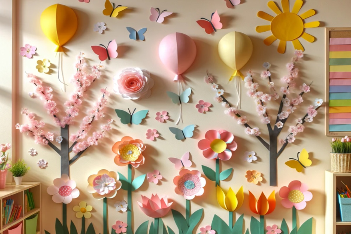 壁面飾り 春 装飾 花 ハンドメイド 保育室 壁面 手作り 春の壁面 3月 4月 5月 蝶々 てんとう虫 はち その他雑貨 のあ 通販15292986Creema クリーマ