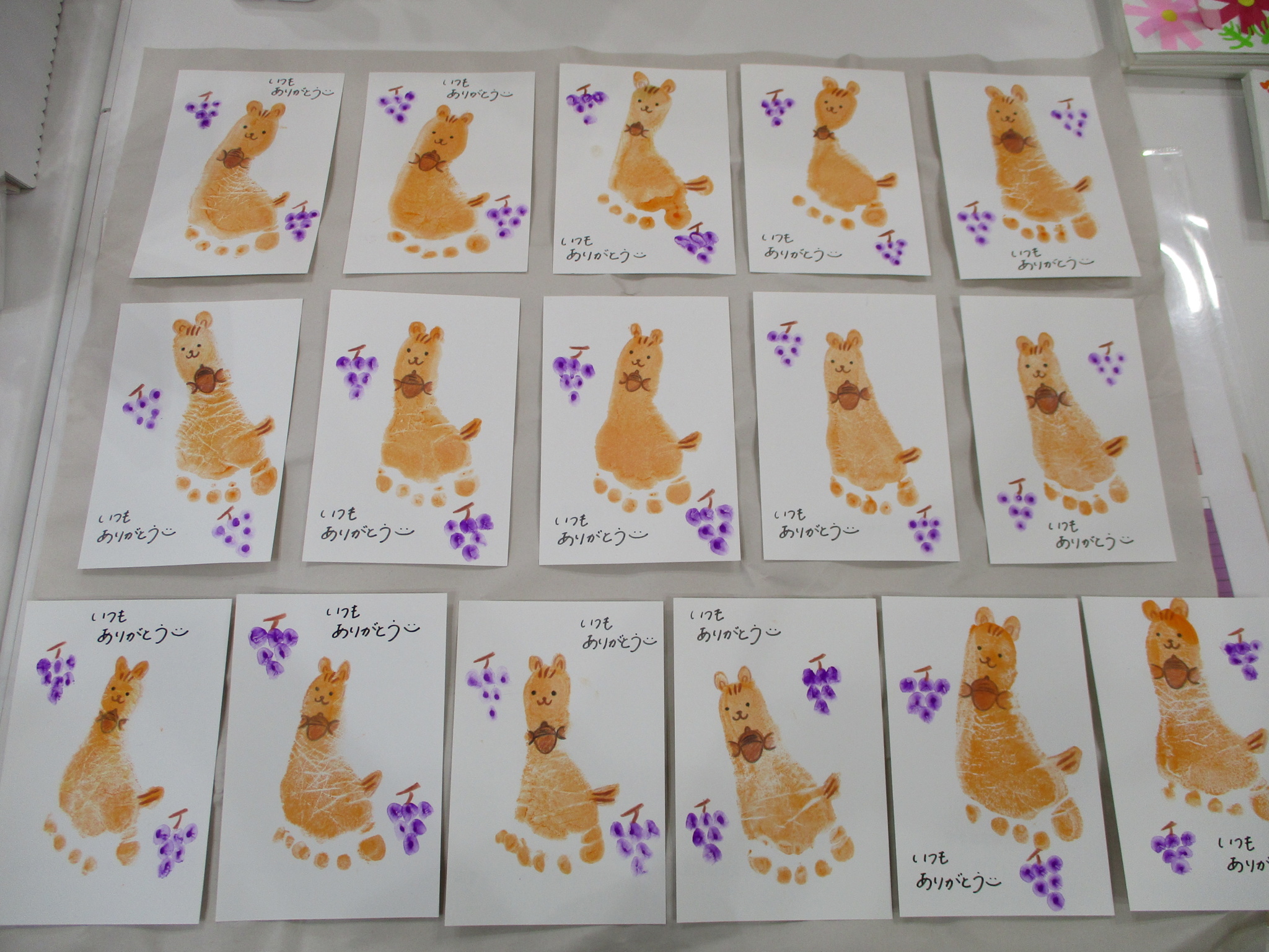 敬老の日のハガキ作り♡