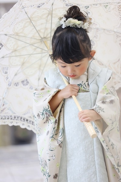 七五三 7歳女の子 ぽっくり 20ｃｍ 鶴 鼻緒三つ編み 中古品 61255 七五三 7