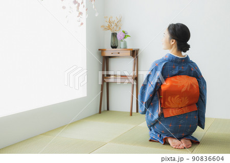 ハイカラ娘、正座 後姿のイラスト素材63592084- PIXTA