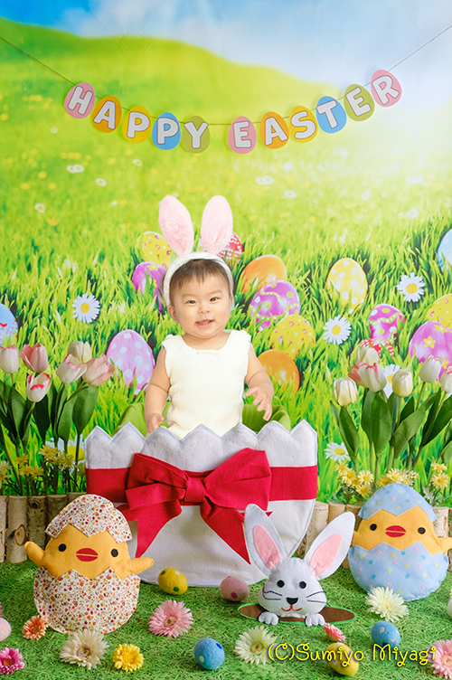 4月柏市おうちスタジオ『イースター』おすわりアート撮影会