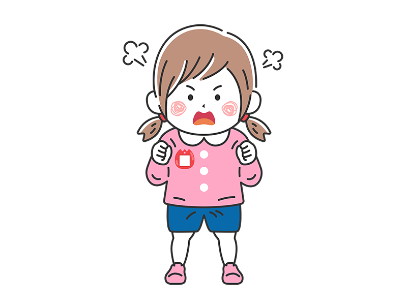 怒る女の子のイラストかわいい無料イラスト