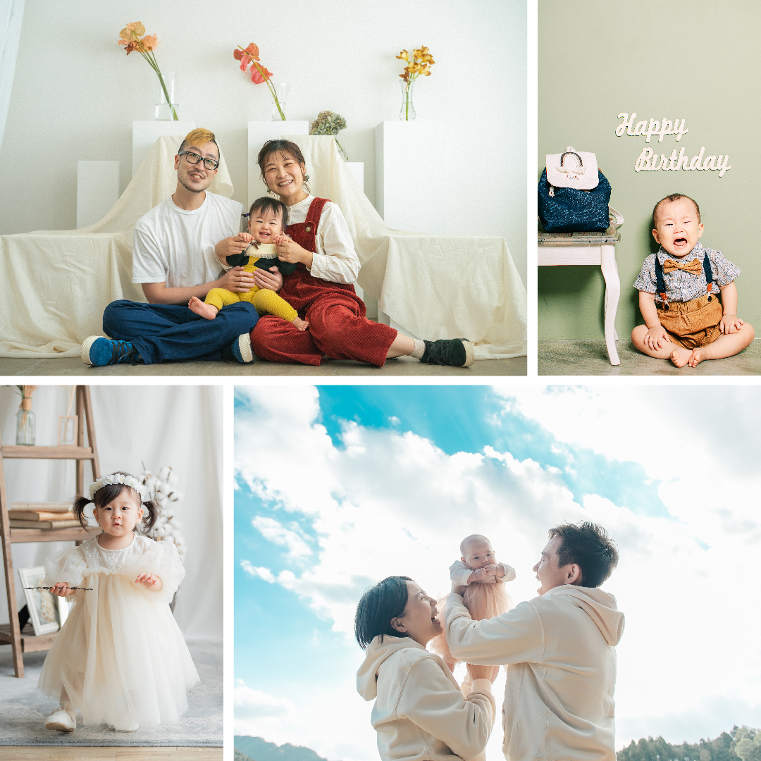 家族写真もいろんなバリエーションで！ オススメポーズをご紹介♪ 家族写真のフォトスタジオ・写真館はらかんスタジオ