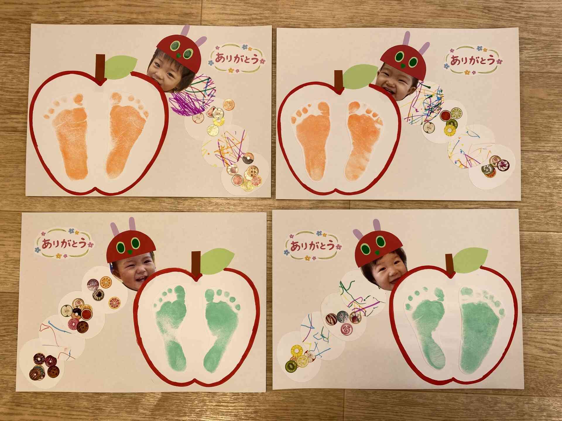 敬老の日に！2歳児制作〜絵の具スタンプ