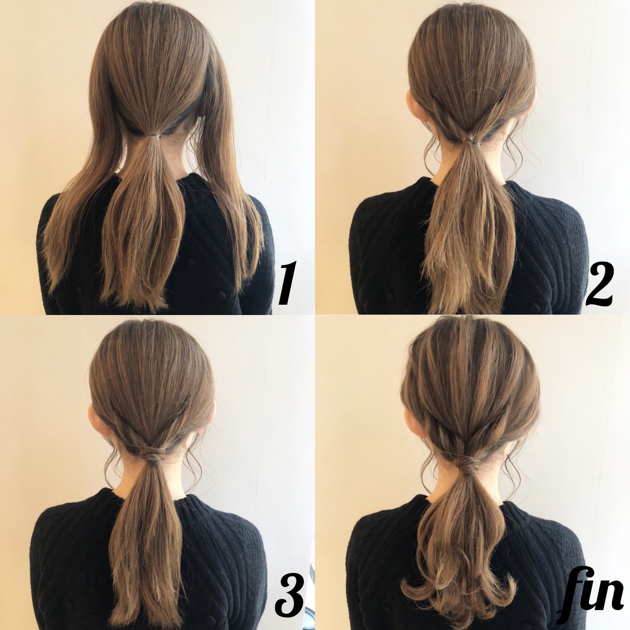 結婚式に最適なストレートローポニーのヘアアレンジ