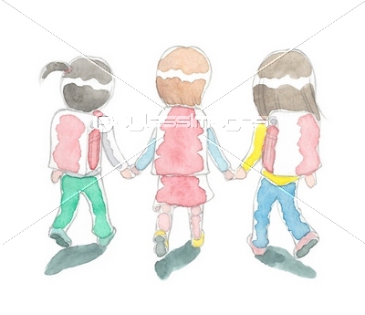 106 女性 3人組 後ろ姿 High Res Illustrations - Getty Images