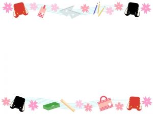 卒園・園児と桜のピンク色のフレーム飾り枠イラスト無料イラスト かわいいフリー素材集 フレームぽけっと