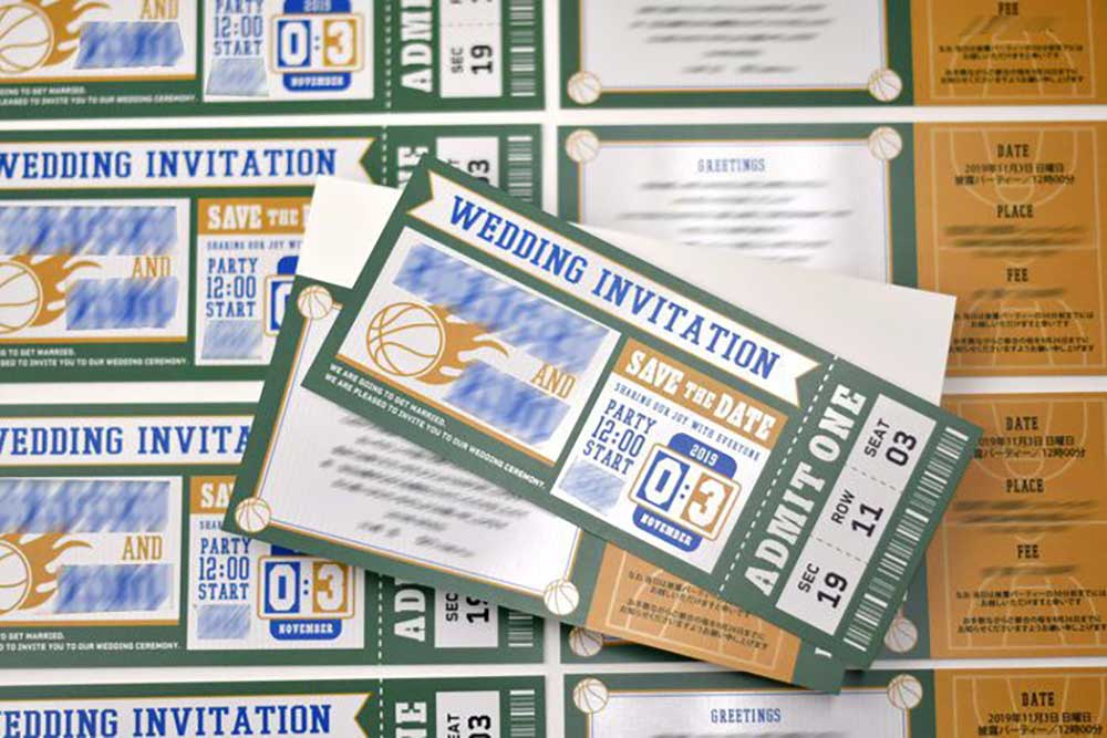 結婚式 招待状半券付チケット風招待状 「ノーブル」 入力印刷込完成品 ブライダル : ファルベ結婚式アイテムとお祝いギフト専門店 - 通販- Yahoo!ショッピング