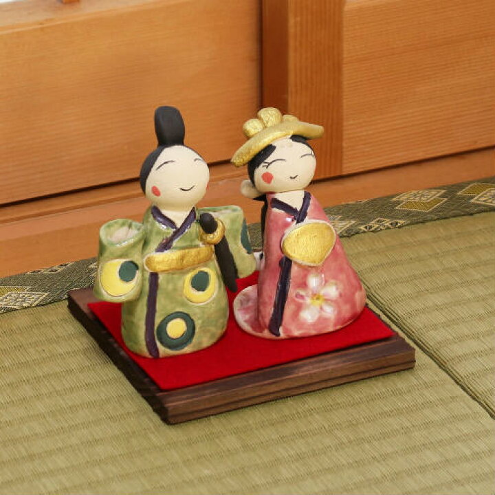 Amazon.co.jp: 雛人形 コンパクト 陶器 小さい 可愛い ひな人形 濱田ひろこ作 彩花扇雛 ミニチュア 初節句 お雛様 おひな様 雛飾り: おもちゃ