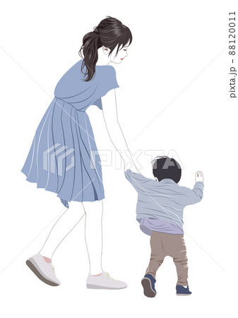 600 後ろ姿 手をつなぐ High Res Illustrations - Getty Images