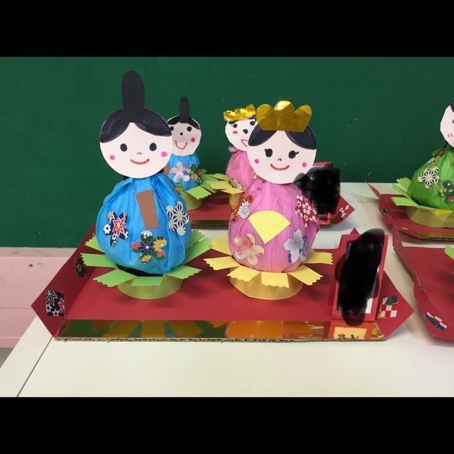 2.12 ひな祭り製作 年長上手にできました♪