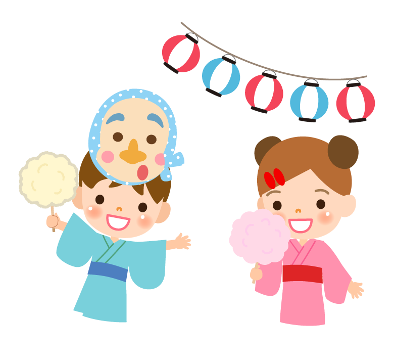 夏祭りのかわいい無料イラスト素材 白黒・カラーWeb素材All About