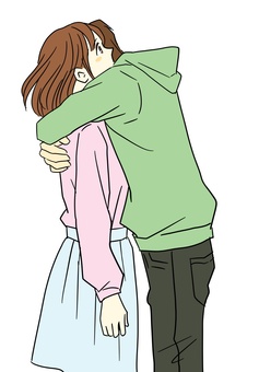 ぎゅっと抱きしめる カップルイラスト - No: 2522389無料イラスト・フリー素材なら「イラストAC」