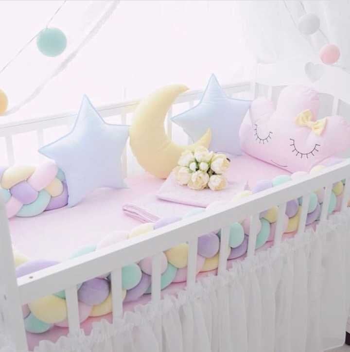 ベビーベッドガード 柵カバー クッション 寝返り防止 転落防止 けが防止