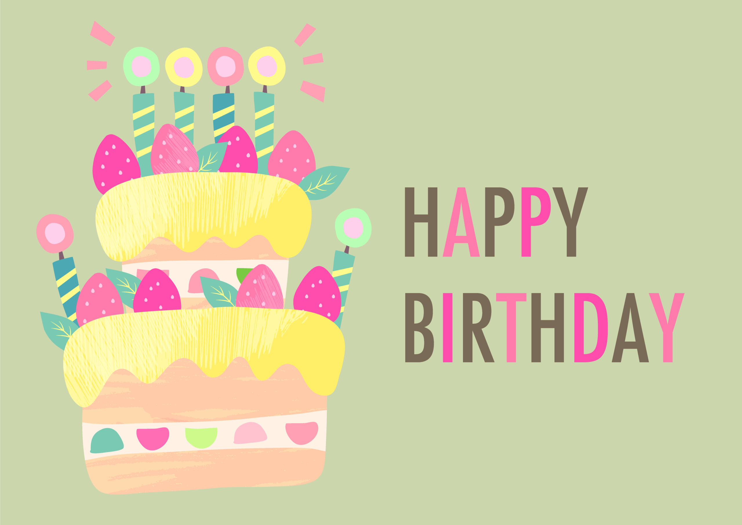 かわいい20歳の誕生日ケーキのイラスト素材無料ダウンロード IllustCute