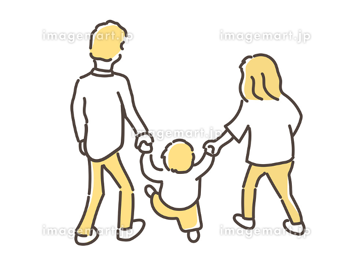 3人家族の後ろ姿イラスト - No: 22858556無料イラスト・フリー素材なら「イラストAC」