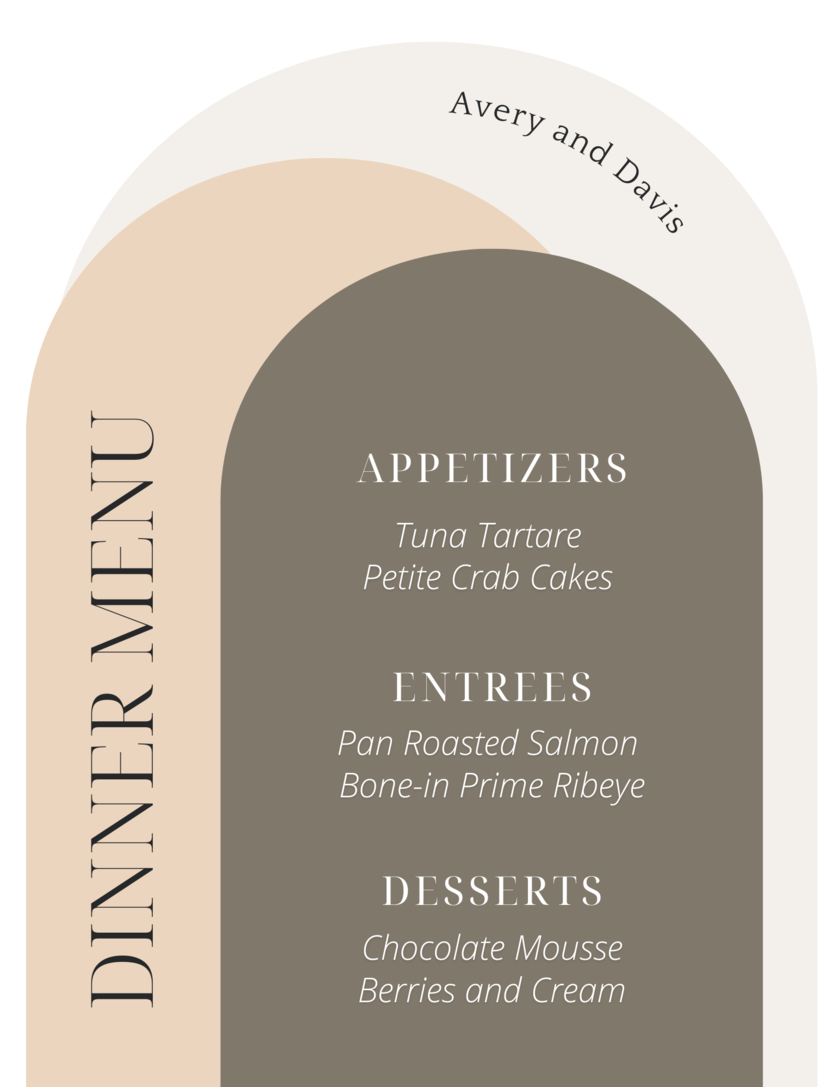 結婚式のメニュー表Wordテンプレートの無料ダウンロード - フリーテンプレート