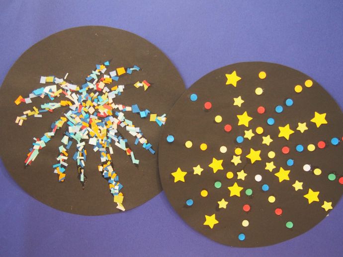 ８月製作 プチプチスタンプで花火 保育園・幼稚園・こども園- ほいくのおまもり