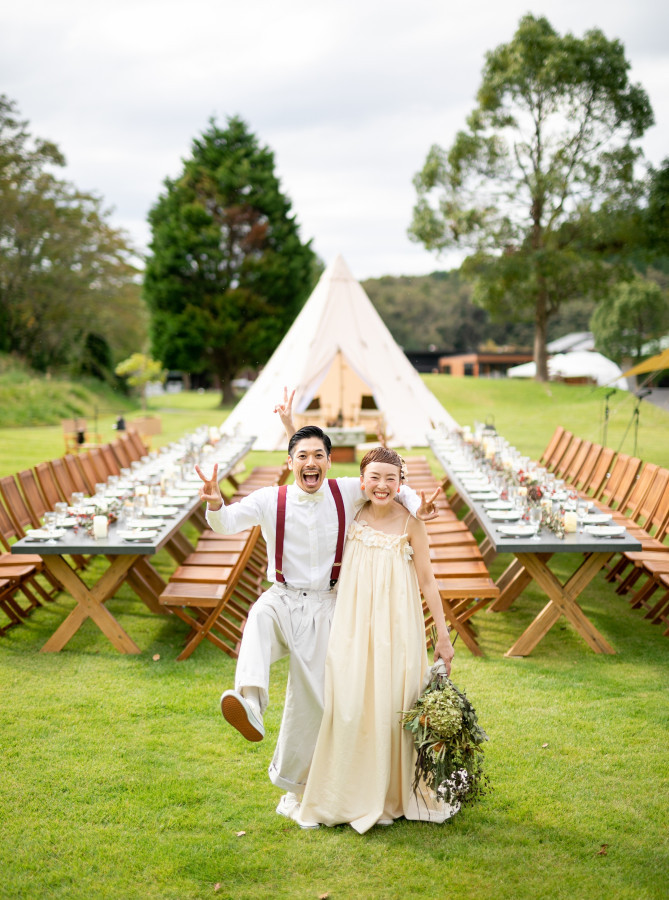 テーマ別実例紹介 キャンプ好き必見☆ゲスト参加型アウトドアモチーフウェディング2選 - 1.5次会や会費制結婚式、記念日づくりはNEO FLAG