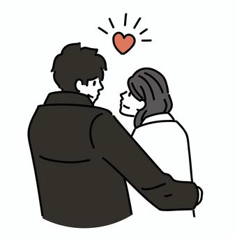 手をつなぐカップルの優しい瞬間イラスト・フリー素材なら「シンテリ」