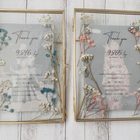 結婚式での両親プレゼントにもランキング上位のイラストの書を