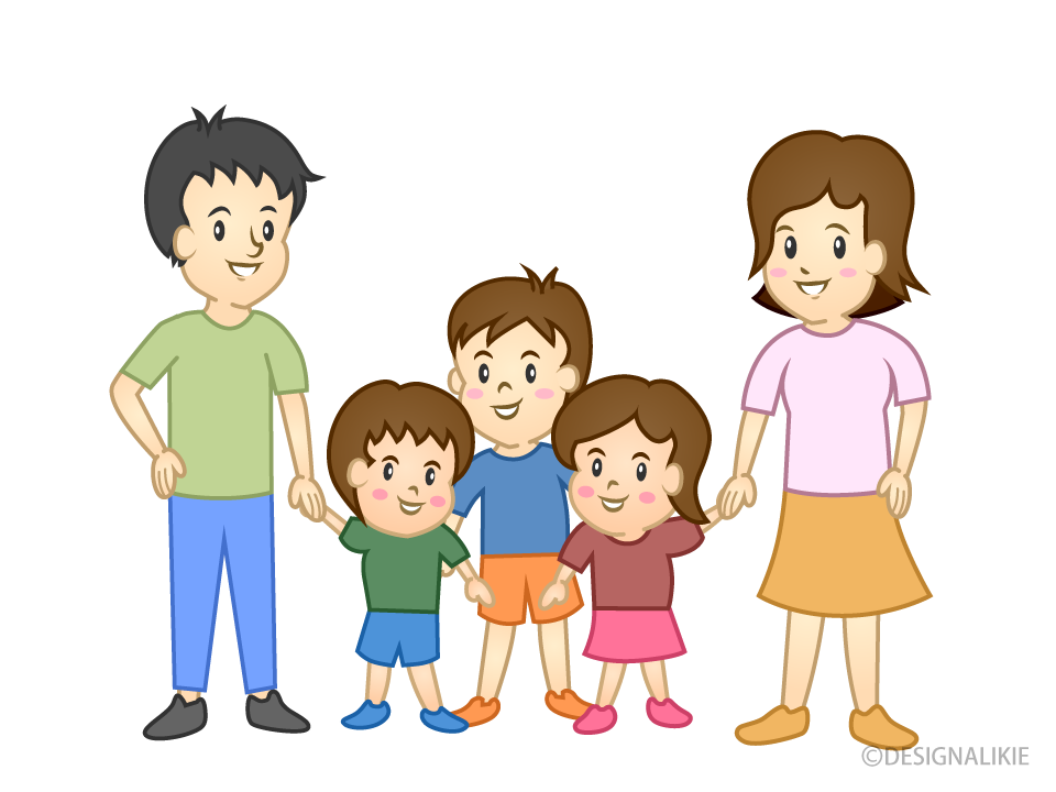 無料写真四人家族パブリックドメインQ：著作権フリー画像素材集