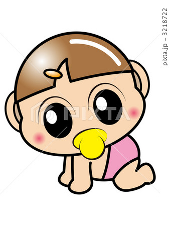 おしゃぶりを吸う赤ちゃん。赤ちゃんの頭のアイコンベクター画像デザインテンプレート。ベビーフェイスアバターのキャラクター。丸いフレームに新生児の明るい芸術。可愛い子ね。カートーンスタイルのベクターイラスト」のベクター画像素材 ロイヤリティフリー