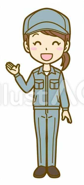 ヘルメットを被った女性作業員の表情ポーズイラストセット151780157- イメージマート