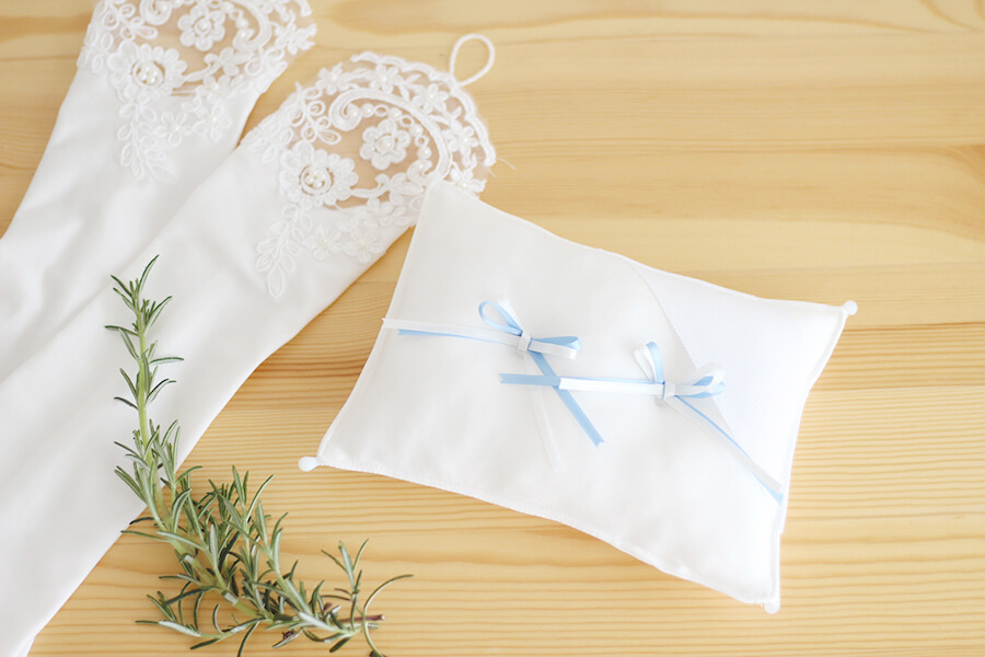 リングピローの型紙、作り方ローズプレート付き