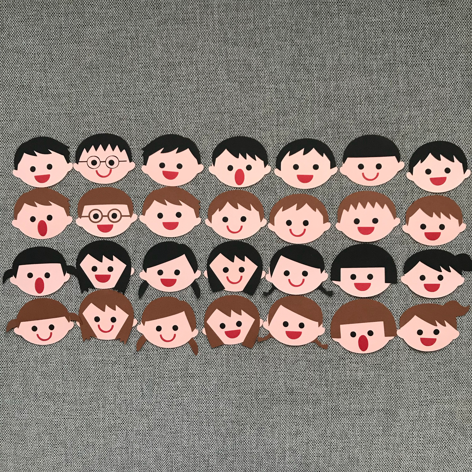 保育 壁面 パーツ お友だちのお顔 28人 - ほいくあどminne byGMOペパボ 国内最大級のハンドメイド・手作り通販サイト