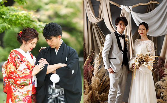 和装と洋装で前撮りROCK GARDEN STUDIO