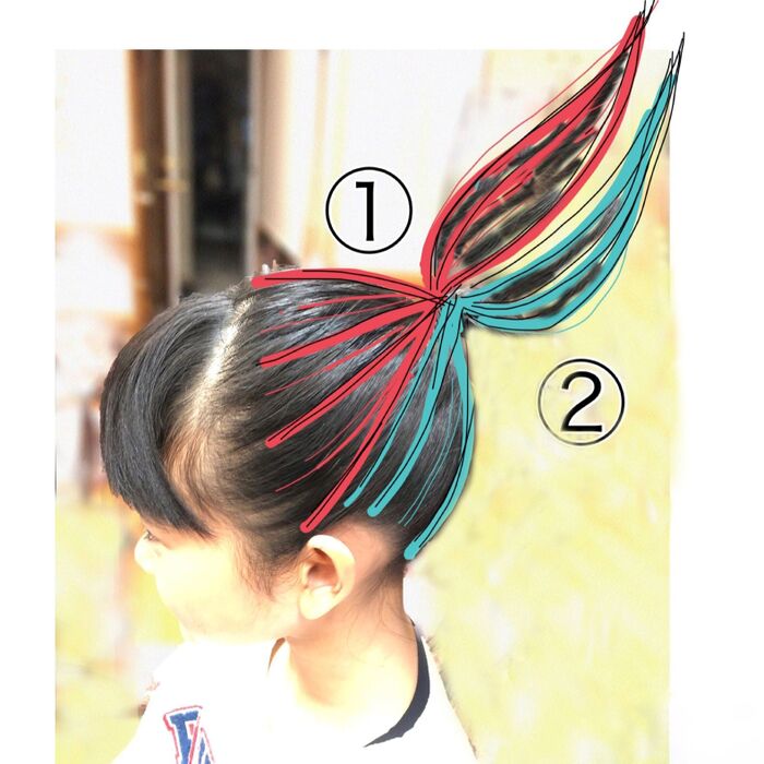 簡単＆かわいい！子供にぴったりのゴムだけリボンヘアアレンジ♡