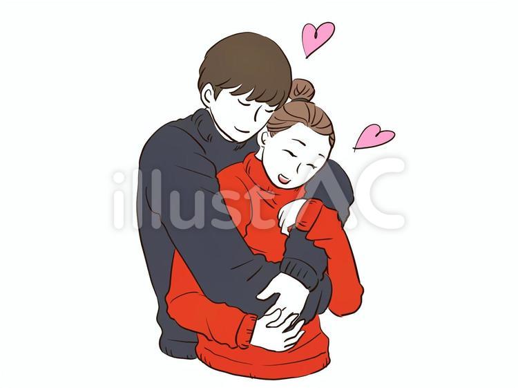 年の差恋愛のカップルイラスト