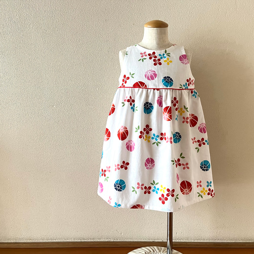 子供 浴衣地ひかえめフレアーワンピース 注染花火 水色地80～130 受注製作子供服 machibari 通販15694115Creema クリーマ