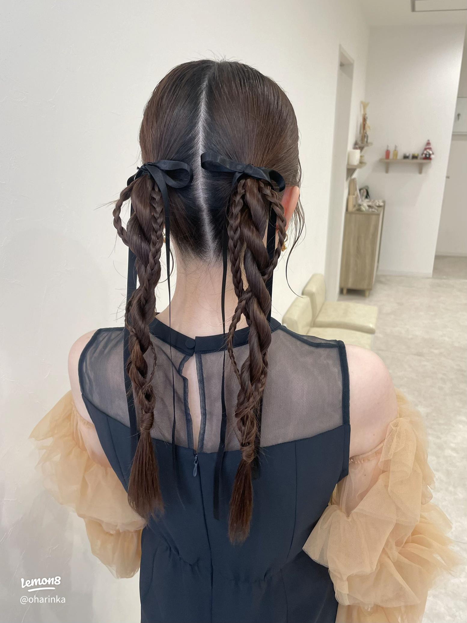 ヘアアレンジ お呼ばれヘア 結婚式アレンジ ツインテール：L214910039アンプル 天神店のヘアスタイルホットペッパービューティ