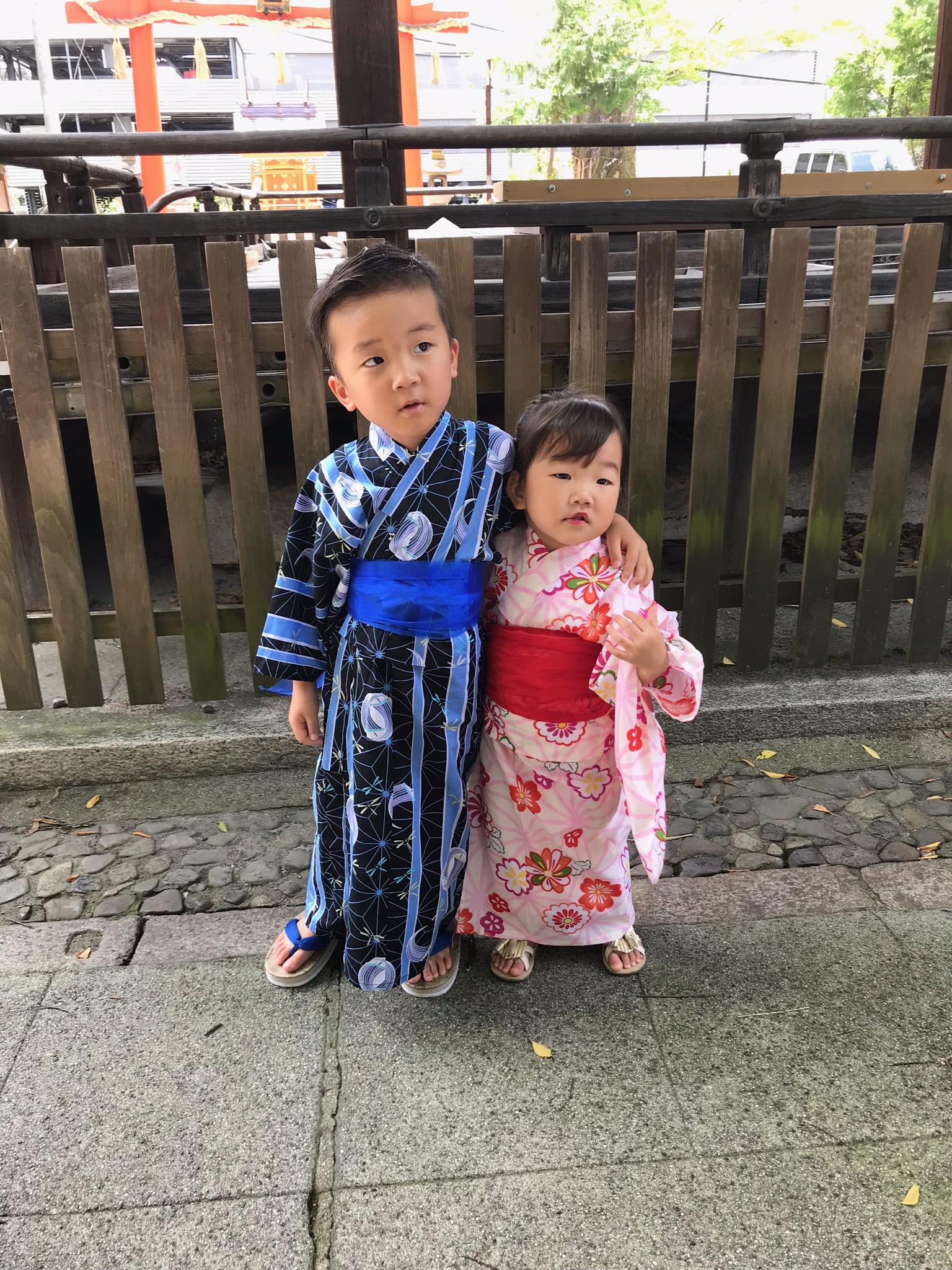 浴衣 子供 女の子 子供浴衣 単品「白地浅葱色、露芝に椿」110cm 120cm 130cm 140cm 150cm こども 子ども キッズジュニア ゆかた yukata kids メール便不可