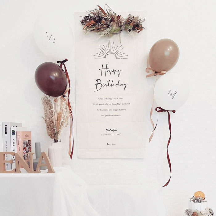 AmazonLIKENNY タペストリー ハーフバースデー happybirthday タペストリー シンプル 飾り バースデー バルーンhappy birthday誕生日 飾り付け お祝い ハーフ誕生日 記念日 男の子 女の子 パーティーデコレーション タペストリー ハッピーバースデー風船